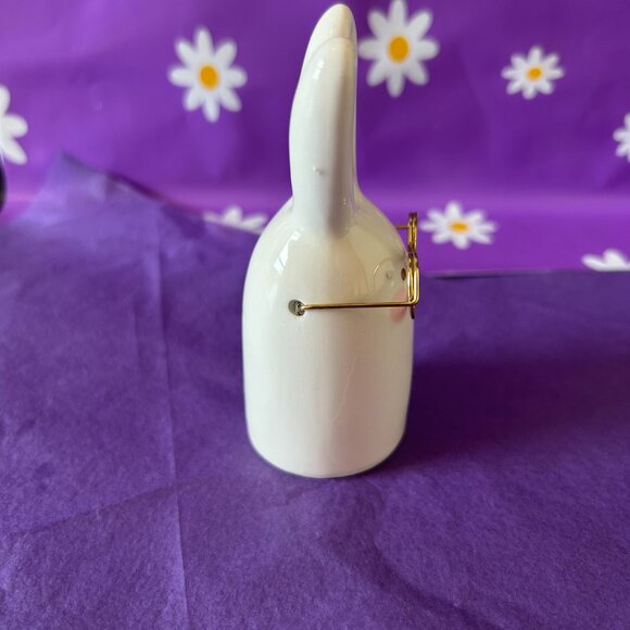 White Ceramic Bunny Figurine with Glasses (NWOT) - Picture 4 of 6